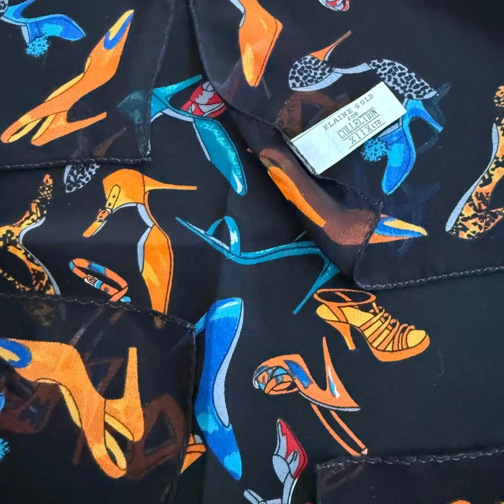 Elaine Gold Silk Scarf Lot Y2K Vintage Style Heels Paris‎ 2000 NWT